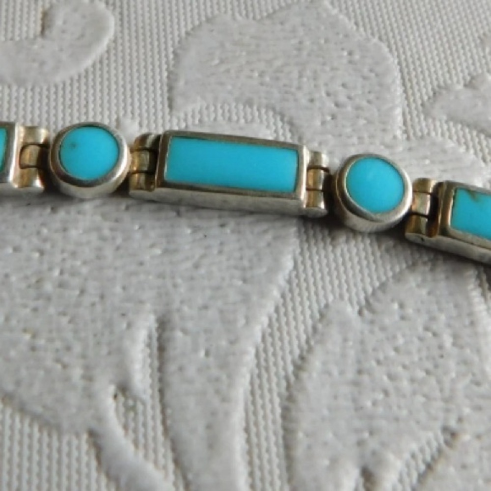 Vintage Sterling Turquoise Bracelet 10.49 grams